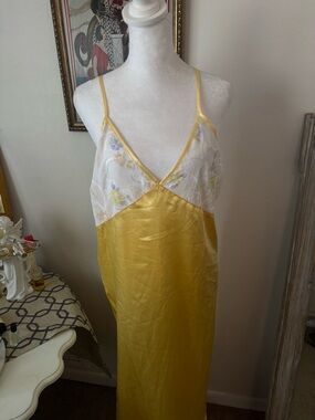 Yellow Satin Slip Dress